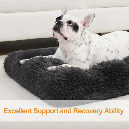 KSIIA Dog Crate Bed Washable Dog Beds for Medium Dogs Deluxe Plush Fluffy Comfy Thick Kennel Pad Anti-Slip & Anti-Scratch Pet Sleeping Mat 29 x 21 Inch,