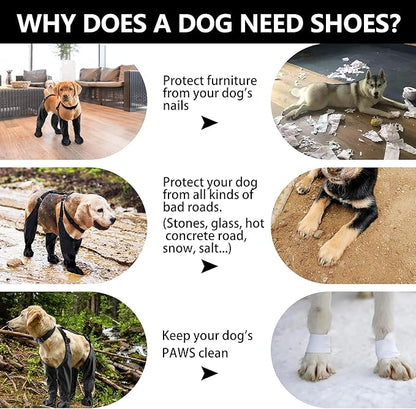 Dog Suspender Boots Waterproof Dog Shoes for Small Medium Dogs