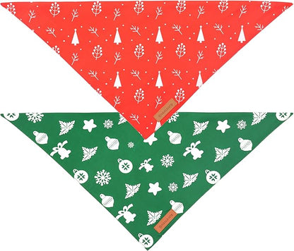 Realeaf Christmas Dog Bandanas 2 Pack