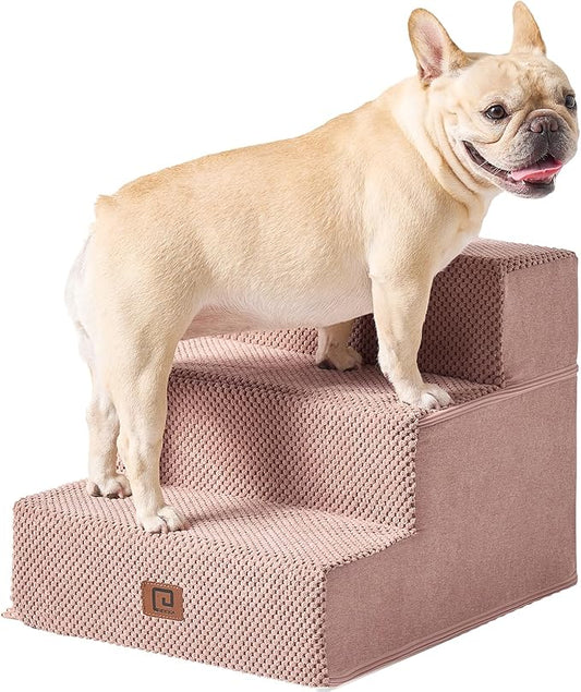 EHEYCIGA Dog Stairs for Small Dogs 13.5" H 3-Step Dog