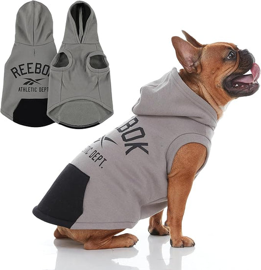 Reebok Dog Hoodie – Fleece Dog Sweater with Leash Hole