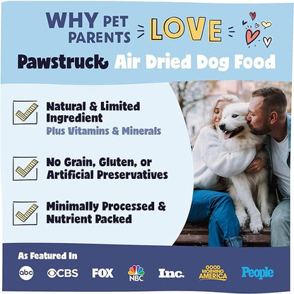 Pawstruck All Natural Air Dried Dog Food w/Real Beef - Grain Free, Made in USA, Non-GMO & Vet Recommended - High Protein Limited Ingredient Wholesome Full-Feed - for All Breeds & Ages - 2lb Bag