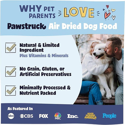 Pawstruck All Natural Air Dried Dog Food w/Real Beef - Grain Free, Made in USA, Non-GMO & Vet Recommended - High Protein Limited Ingredient Full-Feed - for All Breeds & Ages - 2.5oz Trial Bag