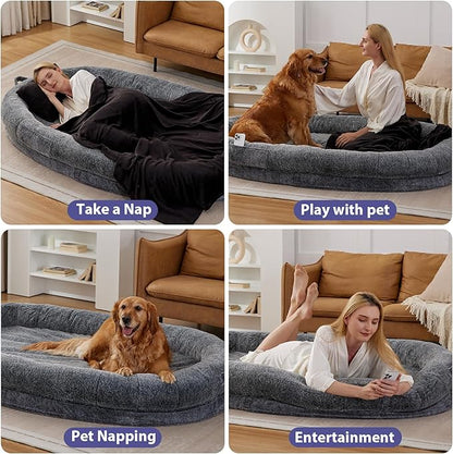 Human Dog Bed for Adult 71" x 46" x 9"