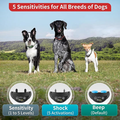 PetJoy Dog Bark Collar 5-15 lbs, 3 Pack 5 Adjustable