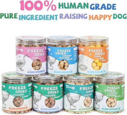 Freeze Dried Chicken for Dogs Cats, High Protein Raw Dog Food Topper, Single Fresh Ingredient Treats, 4.6oz, Rawhide Free