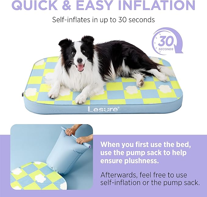 Lesure Inflatable Waterproof Dog Bed for XXL Dog Bed 3 Inch