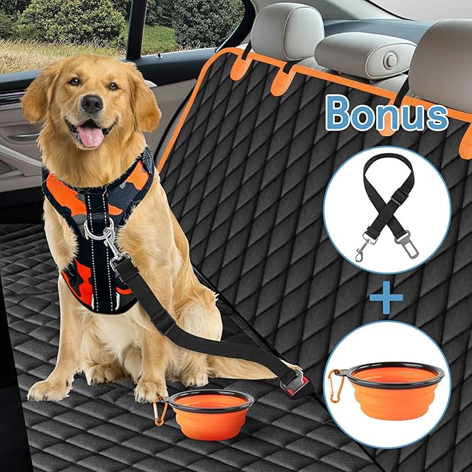 Dog Car Seat Cover for Back Seat Flaps,100% Waterproof