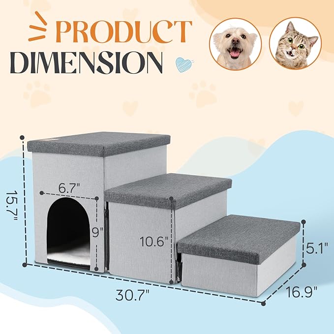 Dog Stairs for Small Dogs 22 inches(3