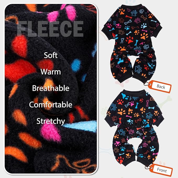 SCENEREAL Fleece Dog Pajamas for Small Medium Large Dogs