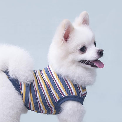 Striped Teacup Pet Dog T-Shirts 100% Cotton 3X-Small