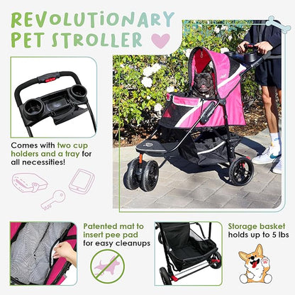 Petique Revolutionary Durable Pet Stroller 55LBS -