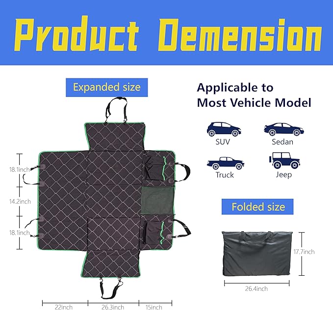 Back Seat Extender for Dogs 100% Waterproof