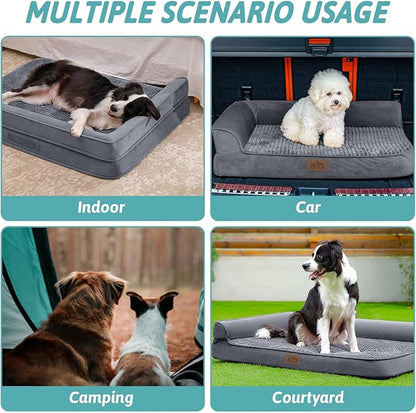 Orthopedic Dog Bed for Small Dogs Bottom,Grey(S,30" L 20" W 7.5" Th)