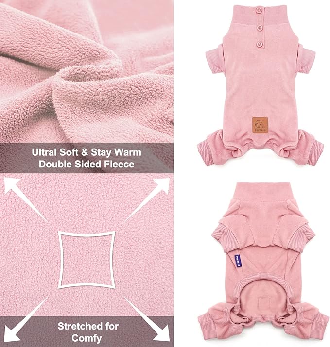 cyeollo Dog Pajamas Fleece Dog Coat Thermal Dog Pjs Onesie Stretchable Doggie Coat Girl Jumpsuit Dog Clothes for Large Sized Dogs 3XL