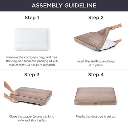 Bedsure Waterproof Dog Beds for Extra Large Dogs 4 inch 100lbs XL