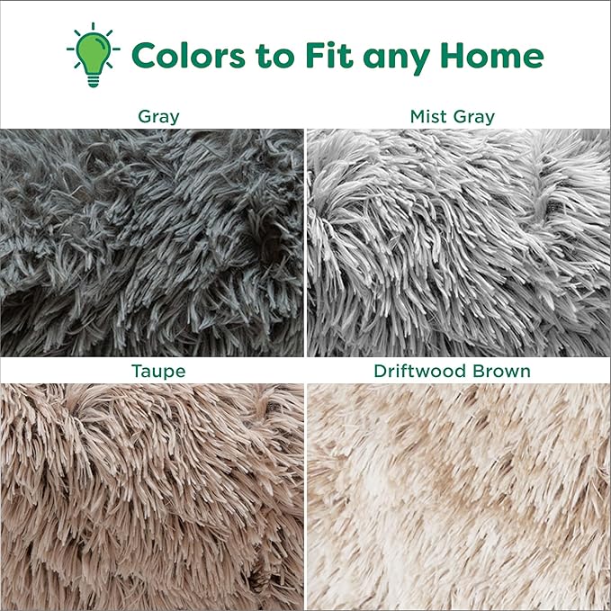 Furhaven Waterproof Throw Blanket for Dogs & Indoor Cats, Washable - Shaggy Plush Calming Long Faux Fur & Velvet Dog Blanket - Taupe, Medium