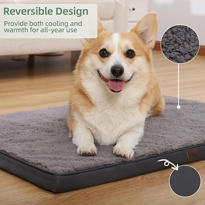 Dog Crate Bed Pad Mat Reversible (Cool&Warm) with Removable Washable Cover 23x17 Inch,