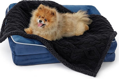 Bedsure Waterproof Dog Blankets for Small Dogs 25"x35", Black