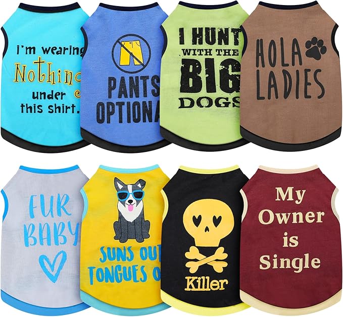 8 Pieces Dog Shirts