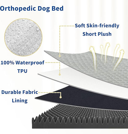 Orthopedic Dog Beds for Large Dogs with Removable Washable Cover 48 inch,