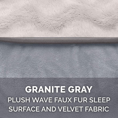 Furhaven Replacement Dog Bed Cover Perfect Comfort Plush & Velvet Waves Sofa-Style