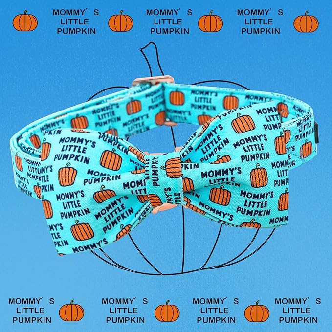 Lionheart glory Dog Collar Fall Dog Collars Halloween Pumpkin Bow Female Male Pet Collar Dogs Collar Bows Duty Adjustable Dog Bow Collars for Small Dogs Puppy