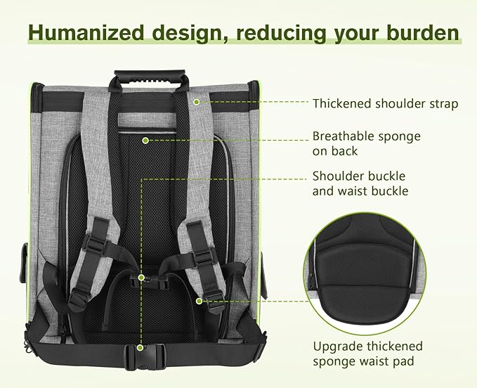 Pecute Pet Carrier Backpack, Large Cat Carrier Backpack, Expandable Cat Backpack with Breathable Mesh for Medium Large Cats, and Small Dogs, Dog Backpack Carrier for Travel Hiking