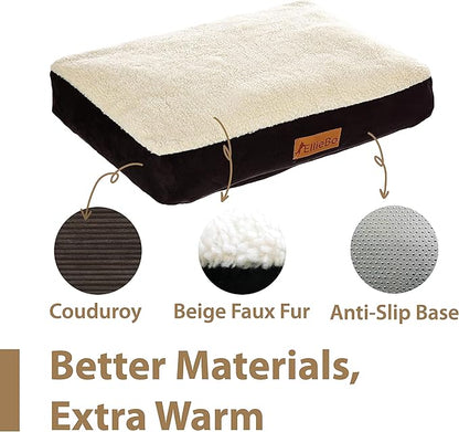 XXL Dog Bed - Black Faux Suede/Sheepskin