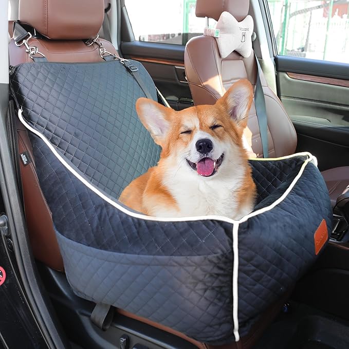 Dog Car Seat for Small/Medium Dogs 35lbs (Black)