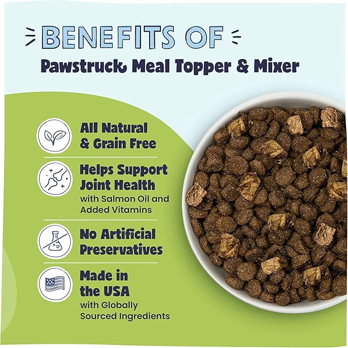 Pawstruck Vet Recommended Air Dried Dog Food Toppers for Picky Eaters - Made in USA with Real Beef - Premium All Natural Meal Mix-in Kibble Seasoning Enhancer - 8 oz - Packaging May Vary