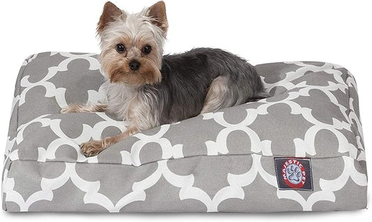 Gray Trellis Small Rectangle Indoor Outdoor Pet Dog Bed With Removable Washable Cover By Majestic Pet Products