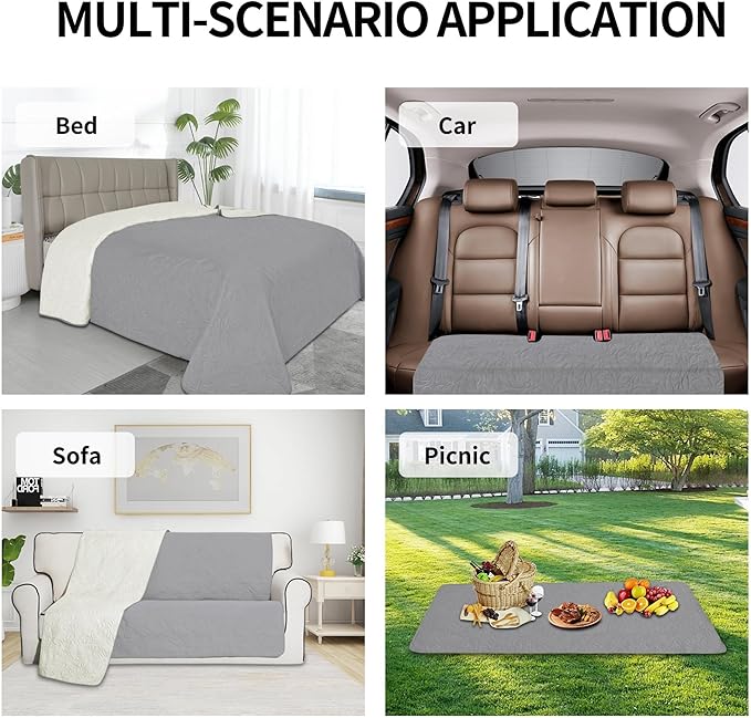 Easy-Going Waterproof Dog Bed Cover Reversible Leak Proof Pet Blanket Replacement Mat for Furniture Washable Couch Cover Sofa Cover for Dogs Cat(40x50 Inch