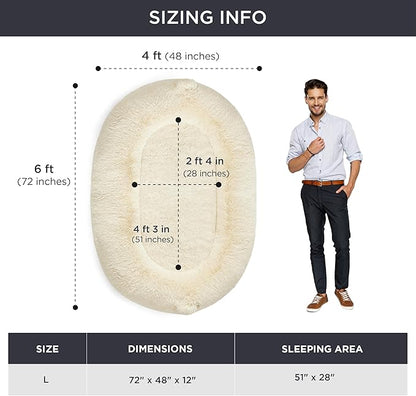 Bedsure Memory Foam Human Dog Bed 72"x48"x12" Calming