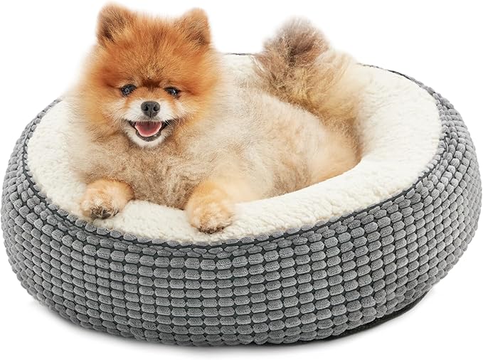 Love's cabin Round Donut Cat and Dog Cushion Bed 20in Pet
