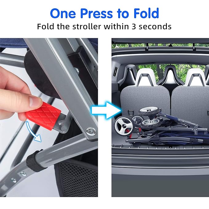 Pet Stroller for Cats Dogs Rabbit with Reversible Handle 40 Pounds,