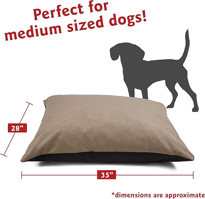 Majestic Pet Rectangle Medium Dog Bed Washable – Non Slip Comfy Pet Bed – Dog Crate Bed Super Value Pillow Dog Bed – Dog Kennel Bed for Sleeping 35 x 28 Inch