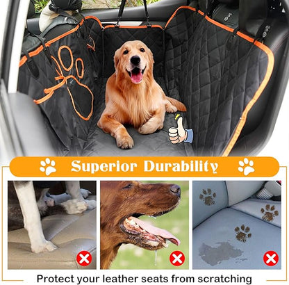 Scratchproof Dog Seat Cover for Model3/ModelY/Honda CRV/Toyota RAV4/Mazda CX5/KIA Sportage, 4-in-1 600D Pet Seat Cover Waterproof Dog Hammock for Sedan SUV (Standard (54" W x 58" L))