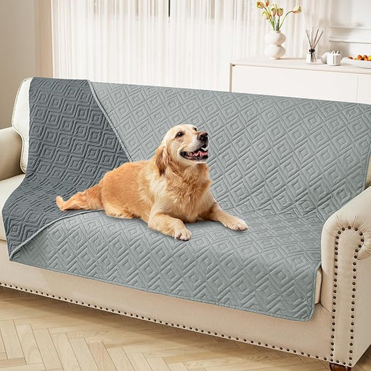 hyha Waterproof Dog Blanket, Soft Dog Bed Cover Pet Blankets, Waterproof Sofa Couch Cover for Dogs Washable, Reversible Pet Couch Covers for Sofa Furniture (68x82 Inch, Grey/Dark Grey)