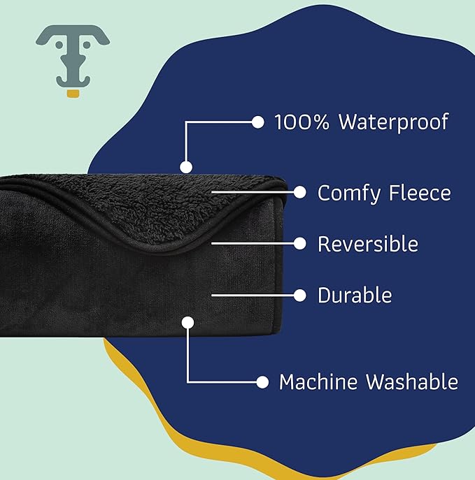 Premium Soft Dog/Cat Waterproof Blanket – Soft Sherpa Fleece Large-50x60)