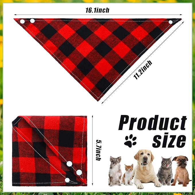 Christmas Dog Bandanas 6 Pieces Style,16.1 Inch)