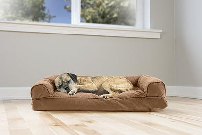 Furhaven Pillow Dog Bed for Medium/Small Dogs w/ Removable Bolsters & Washable Cover