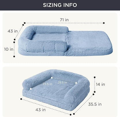 Bedsure Foldable Human Dog Bed for People Adults 2 in 1 Calming