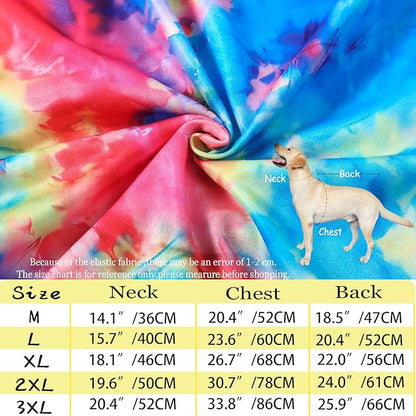 Dog Tie dye Sleeveless T Shirt Colorful Blue Printed Dogs Vest Shirt Pajamas Breathable Stretchy Summer Clothes for large Dog Boys Girls（X-Large,Blue）
