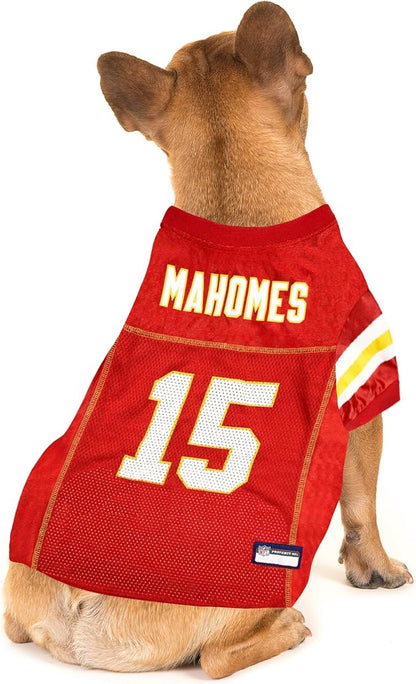 NFLPA Patrick MAHOMES PET Jersey, NFL Dog Shirt, Size XX-Large, Kansas City Chiefs Mesh Jersey for Dogs