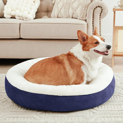 Love's cabin Round Donut Cat and Dog Cushion Bed 25in Pet
