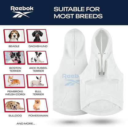 Reebok Dog Hoodie – Fleece Dog Sweater with Leash Hole