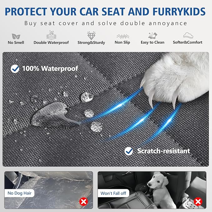 FULIDOUER Truck Back Seat Extender for Dogs 400lbs, Hard