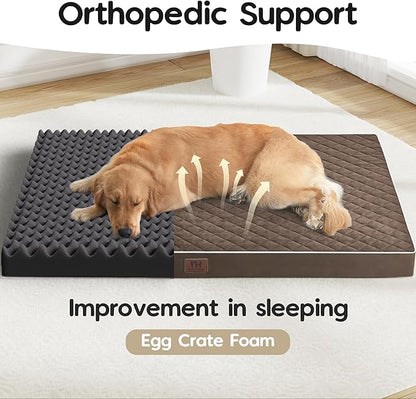Orthopedic Dog Beds for Large Dogs with Removable Washable Cover 42 inch,