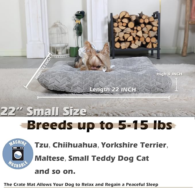 Crate Pads for Dog Cages Dog Bed for Small Dogs Crate Washable 22 inch Dog Crate Bed Dog Mats for Sleeping 15 lbs